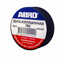 ABRO изолента черная 18,2м ET-912-18-20-BLK-RW 10шт./500шт.